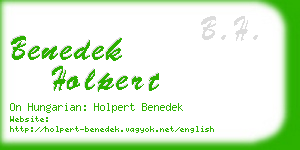 benedek holpert business card